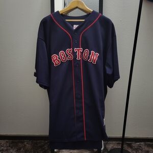Majestic MLB Men's Boston Matsuzaka 18 Navy Jersey 3X